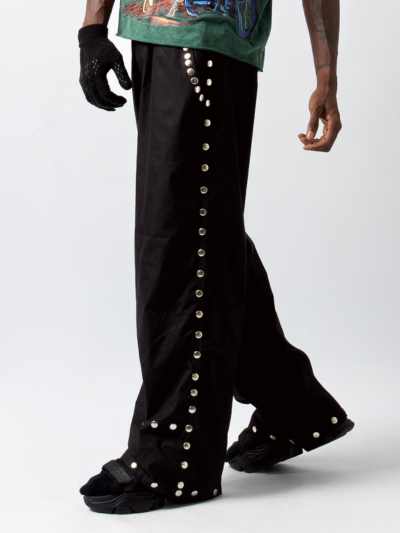 Pin Patch Wide Leg Pants